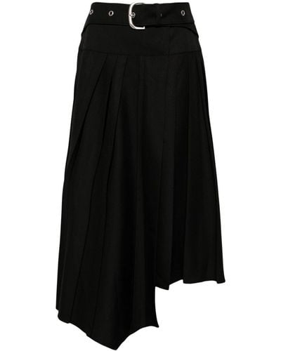 Off-White c/o Virgil Abloh Belted Pleated Midi Skirt - Black