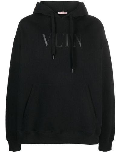 Valentino Garavani Logo-print Cotton Hoodie - Black