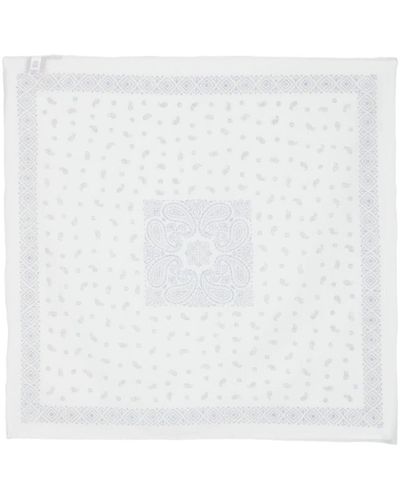 Eleventy Foulard en coton à imprimé bandana - Blanc