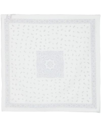 Eleventy Bandana-print Cotton Scarf - White