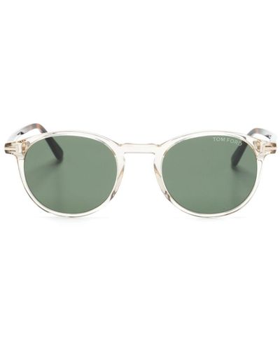 Tom Ford Ft539 Round-frame Sunglasses - Green