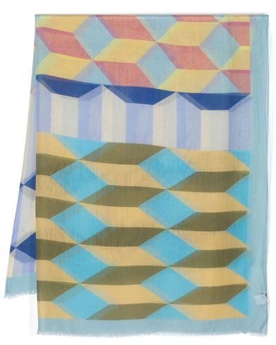 Altea Sjaal Met Geometrische Print - Blauw