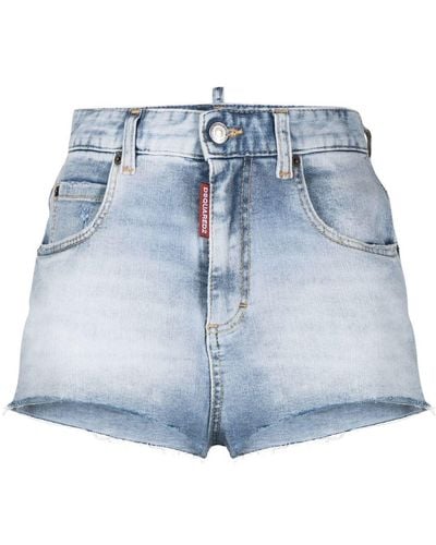 DSquared² Jeans-Shorts mit hohem Bund - Blau
