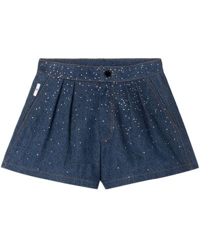AZ FACTORY Minnie Crystal-embellished Shorts - Blue