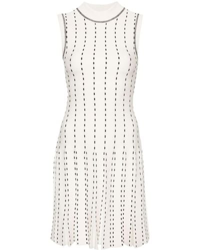 Jonathan Simkhai Geplooide Mini-jurk Met Contrasterend Stiksel - Wit