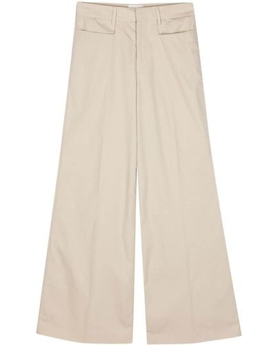 Closed Pressed-crease Wide Trousers - Natural