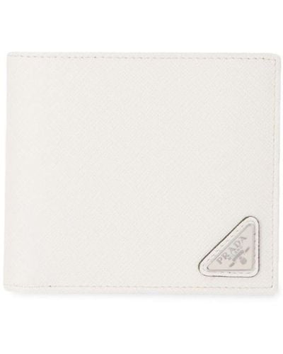 Prada Saffiano Leather Bi-fold Wallet - White