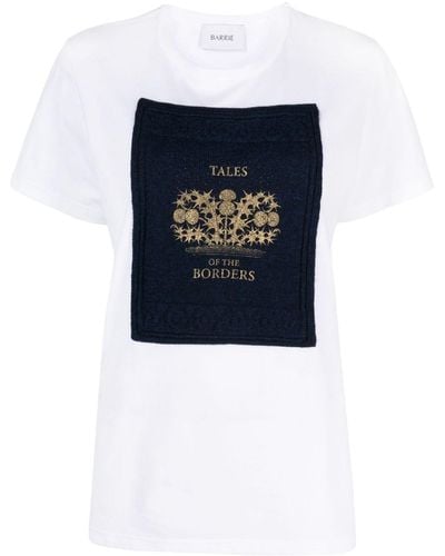 Barrie Logo-patch Cotton T-shirt - Blue