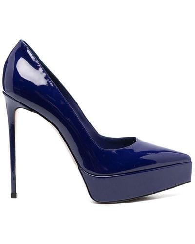 Le Silla Uma 120mm Patent-leather Court Shoes - Blue
