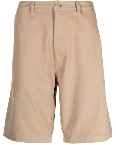 Izzue Knee-length Cotton Bermuda Shorts - Natural