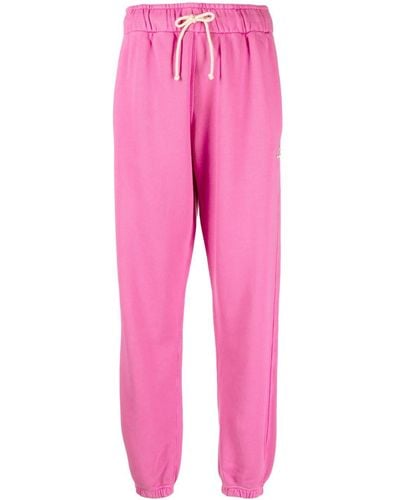 Autry Embroidered-logo Cotton Track Pants - Pink
