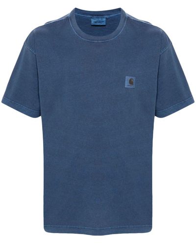 Carhartt Nelson Logo-patch Cotton T-shirt - Blue