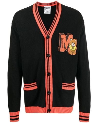 Moschino Embroidered Toy-bear Patch Cardigan - Black