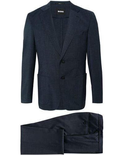 BOSS Virgin-wool Single-breasted Suit - Blue
