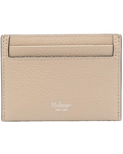 Mulberry Logo-print Leather Cardholder - Natural