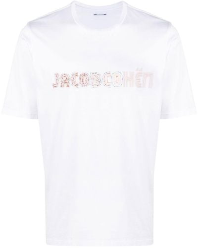 Jacob Cohen T-shirt Met Logoprint - Wit