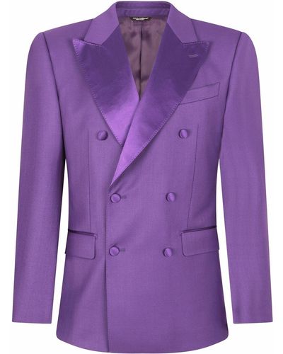 Dolce & Gabbana Sicilia-fit Double-breasted Suit - Purple