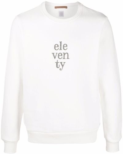 Eleventy Sweater Met Logoprint - Wit