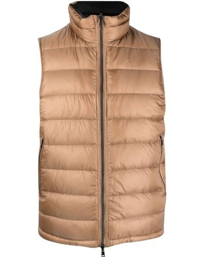 Herno Zipped-up Padded Vest - Brown