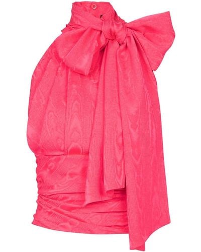 Balmain Blusa smanicata con drappeggio - Rosa