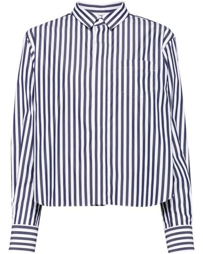 Sacai Panelled Striped Shirt - Blue