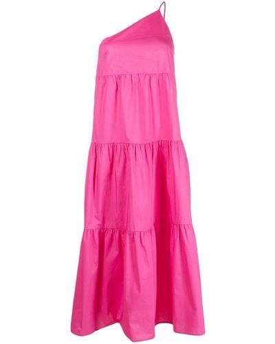 Patrizia Pepe Asymmetrische Midi-jurk - Roze