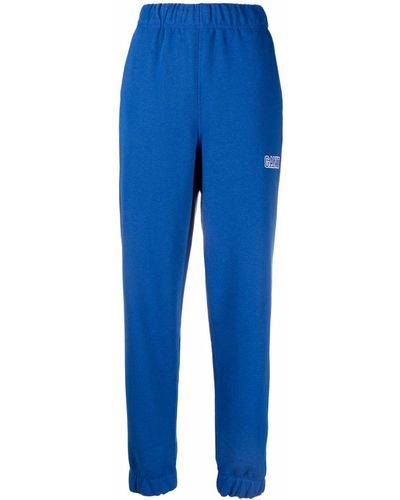 Ganni Pantaloni sportivi con logo - Blu