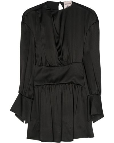 Semicouture Satin Mini Dress - Black