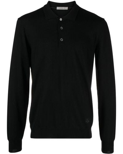 Corneliani ロングスリーブ ポロシャツ - ブラック