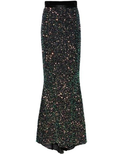 Styland Sequined Column Maxi Skirt - Black