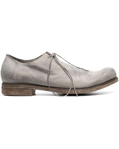 A Diciannoveventitre Round-toe Leather Derby Shoes - Gray
