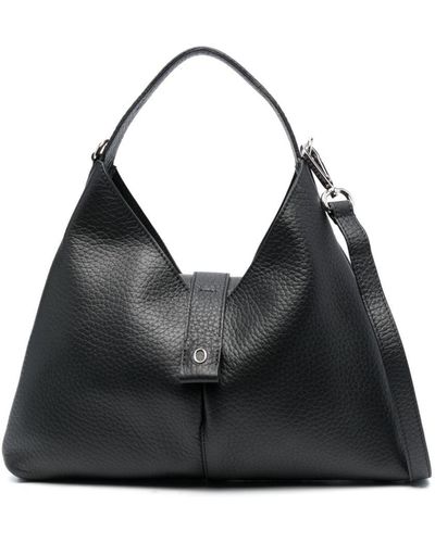 Orciani Vita Soft Leather Shoulder Bag - Black