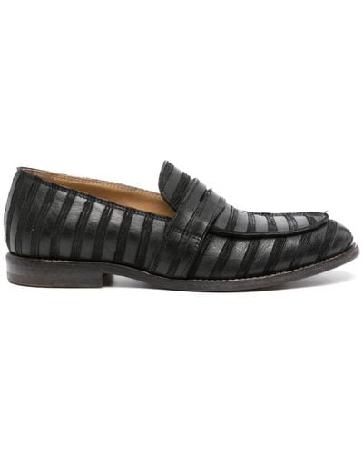 Moma Denver Leather Loafers - Black