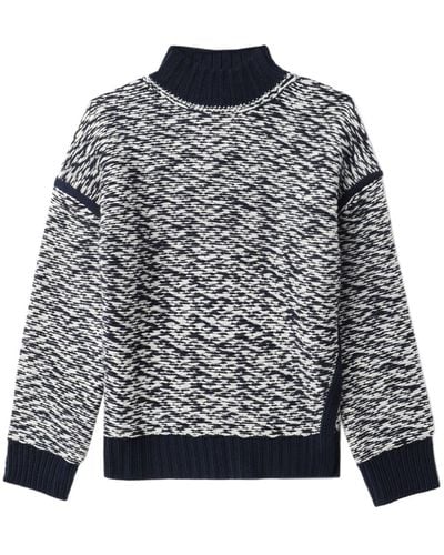 3.1 Phillip Lim High-neck Jacquard Wool Sweater - Blue