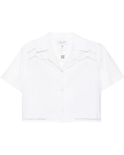 Marine Serre Camisa Regenerated Household Linen - Blanco