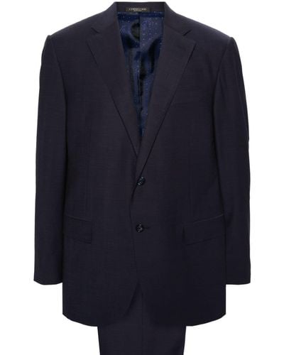 Corneliani Notched-lapels Single-breasted Suit - Blue