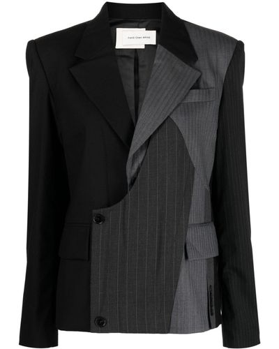 Feng Chen Wang Asymmetric Wool Blazer - Black
