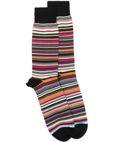 Paul Smith Artist Stripe-pattern Socks - Red
