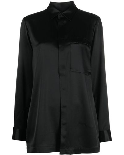 Y-3 Long-sleeve Satin Shirt - Black