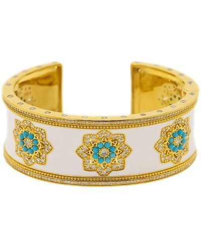 Buddha Mama "bracelet Mandalas en or 20ct, émail, diamant et turquoise" - Jaune
