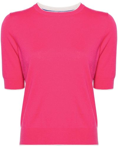N.Peal Cashmere Short-sleeve Fine-knit T-shirt - Pink