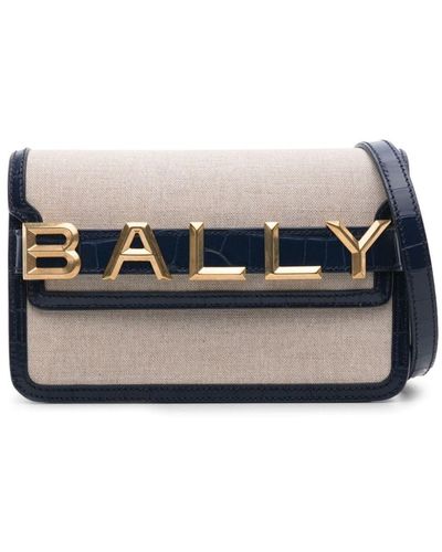 Bally Logo-lettering Canvas Crossbody Bag - Blue