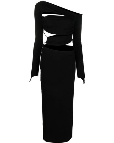 MANURI Cut-out Detail Midi Dress - Black
