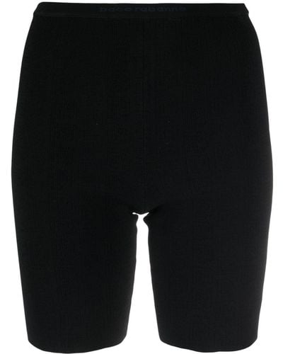 Rabanne Logo-waistband Skinny Track Shorts - Black