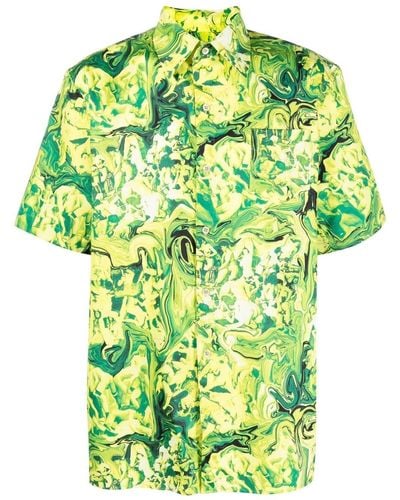 Ninamounah Broke Short-sleeve Organic Cotton Shirt - Yellow