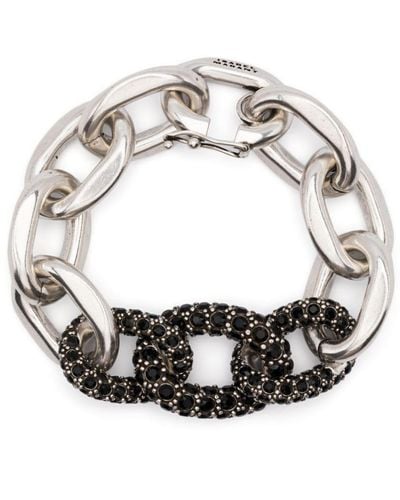 Isabel Marant Glass Crystal-embellished Curb-chain Bracelet - White