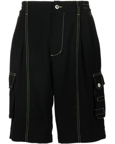 Feng Chen Wang Cargo-Shorts mit Kontrastnähten - Schwarz