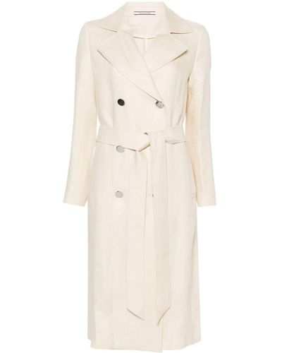 Tagliatore Luce Double-breasted Linen Coat - Natural