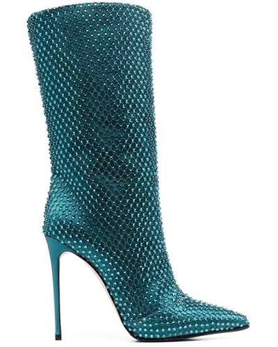Le Silla Gilda 120mm Crystal-embellished Boots - Green