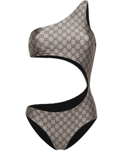 Gucci gg Supreme Cut-out Swimsuit - Gray